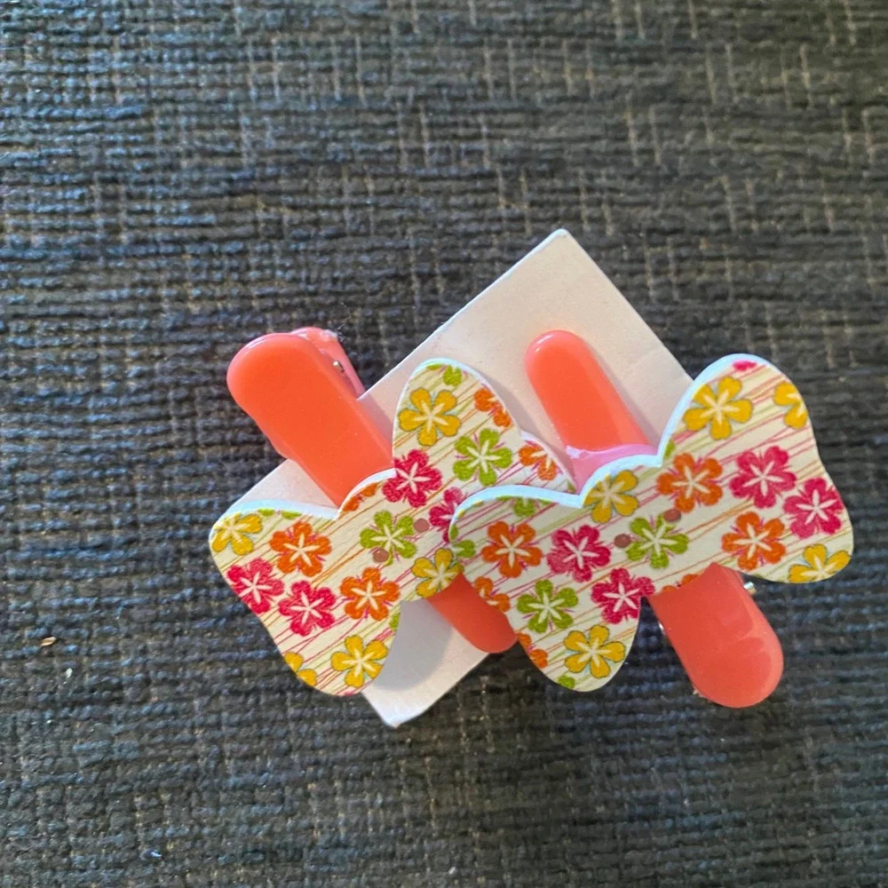 Hair Clip Lot Girls Multicolor Like‎ New Animal Heart Floral 15pc